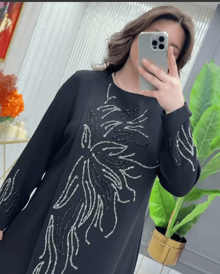 Ensemble Pierre Silicone en Tissu Crêpe - Oubella Fashion