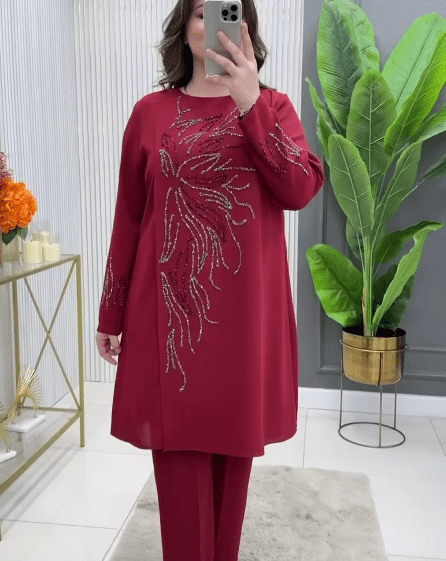 Ensemble Pierre Silicone en Tissu Crêpe - Oubella Fashion