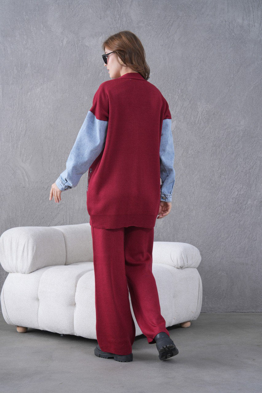 🌸 Çiçek Desenli Triko Takım