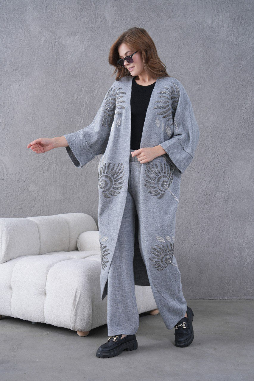 💙 Salyangoz Desenli Triko Takım