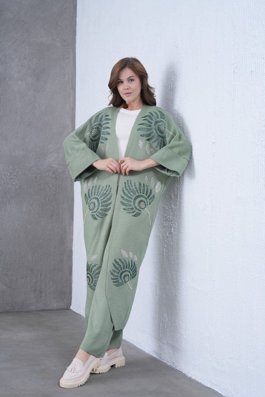 💙 Salyangoz Desenli Triko Takım