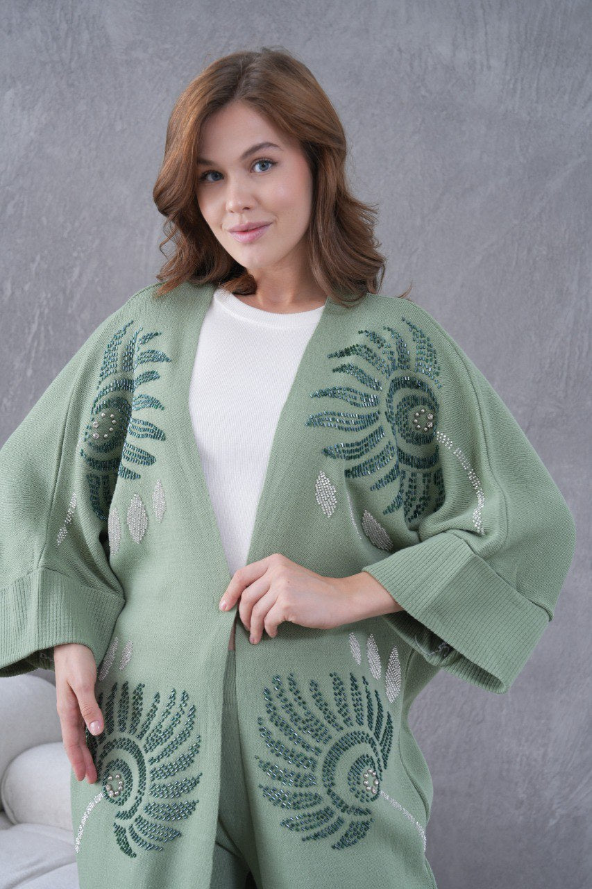 💙 Salyangoz Desenli Triko Takım