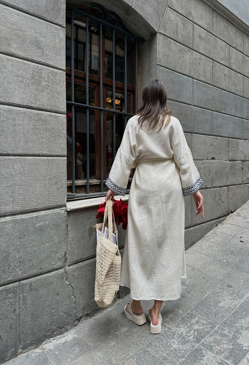 Kimono Long en Gaze de Coton