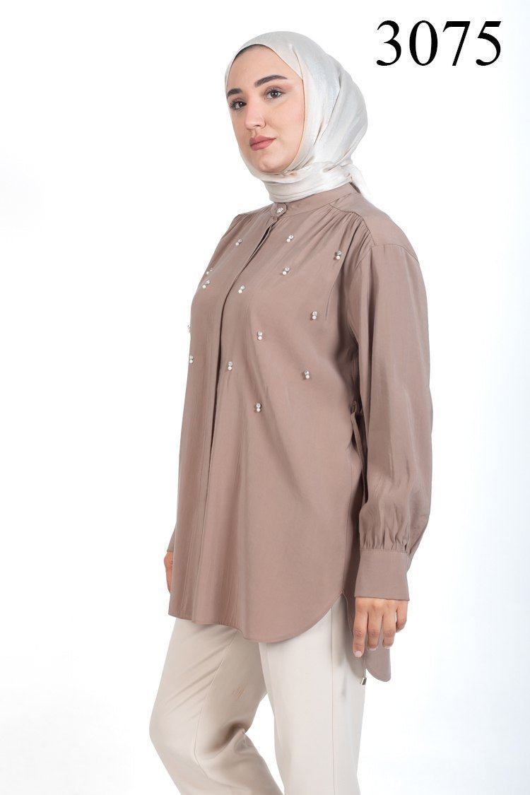 TAŞLI TENCEL CUPRA TUNİK (Tunic) - Oubella Fashion