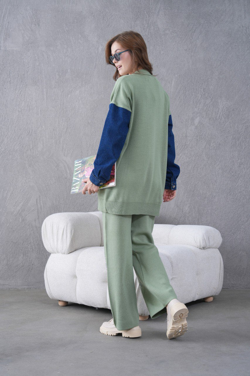 🌸 Çiçek Desenli Triko Takım