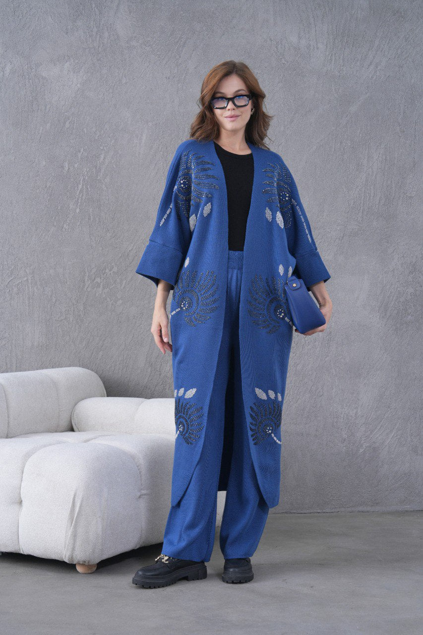 💙 Salyangoz Desenli Triko Takım