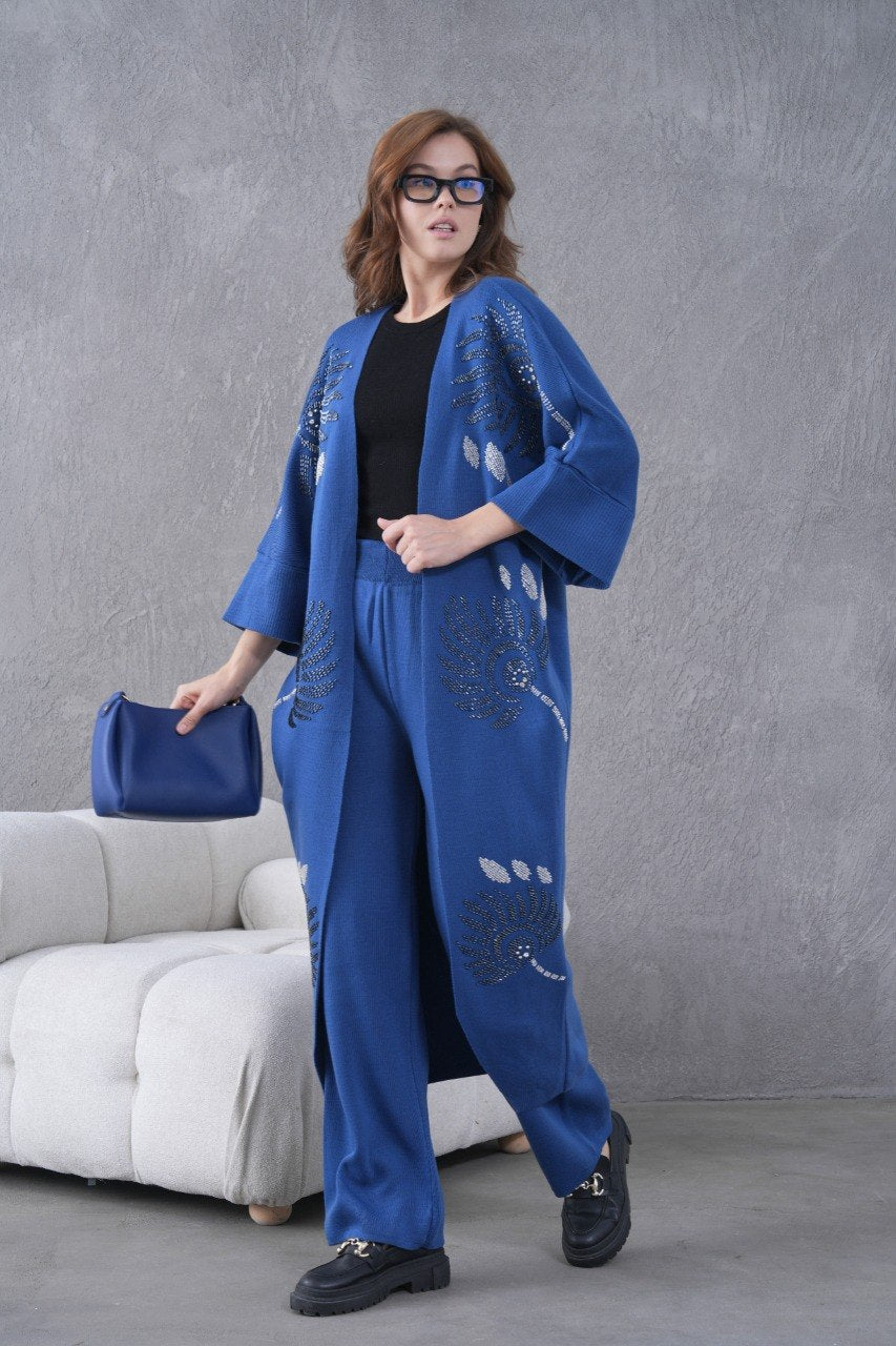 💙 Salyangoz Desenli Triko Takım