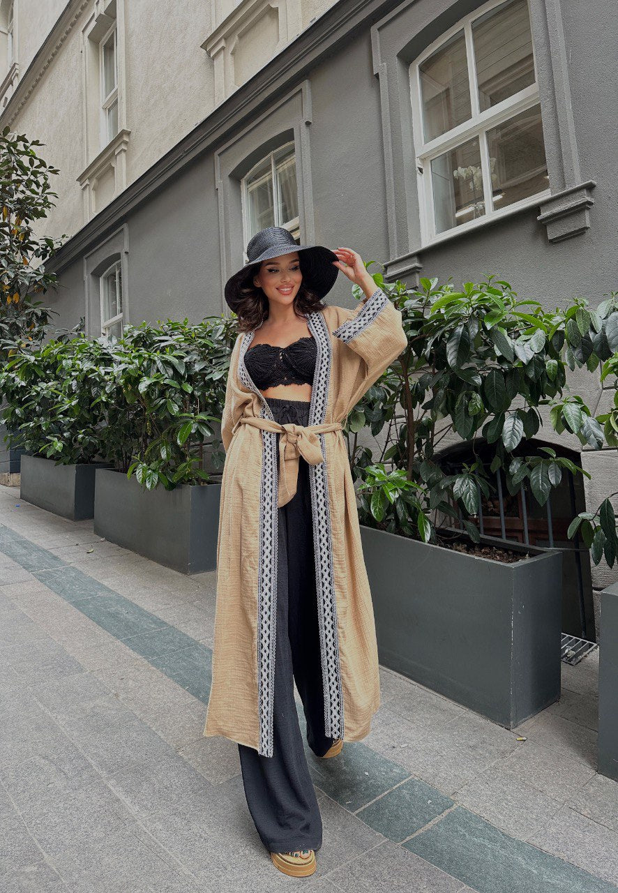 Kimono Long en Gaze de Coton