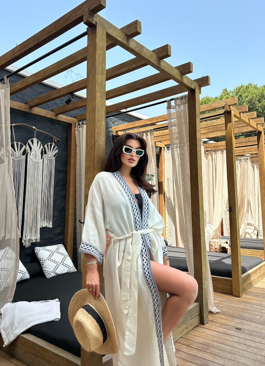 Kimono Long en Gaze de Coton