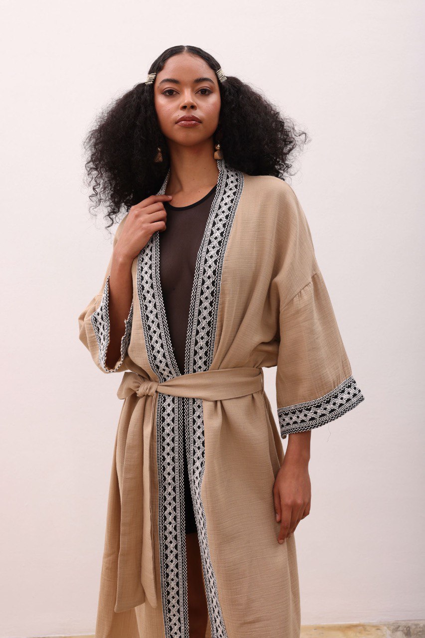 Kimono Long en Gaze de Coton